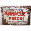 Image 1 : ANTIQUE "MIRACLE FEEDS" PORCELAIN ON METAL SIGN