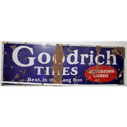 ANTIQUE GOODRICH TIRES LARGE PORCELAIN ON METAL SIGN