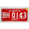 Image 1 : VINTAGE ALBERTA 1960 LICENSE PLATE- RED