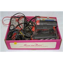 FLAT OF ASSORTED COLLECTIBLE TOY TRAINS, TRACKS &