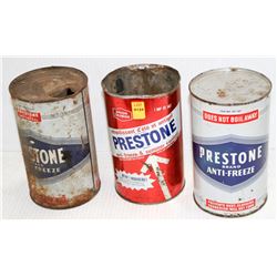 LOT OF 3 PRESTONE ANTIFREEZE COLLECTIBLE TIN CANS