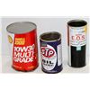 Image 1 : LOT OF 3 ASSORTED COLLECTIBLE AUTOMOTIVE TIN CANS;