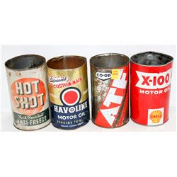 LOT OF 4 ASSORTED COLLECTIBLE AUTOMOTIVE TINS;