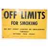 Image 1 : OFF LIMITS FOR SMOKING METAL SIGN
