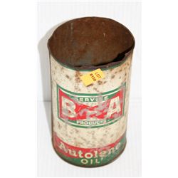 B A COLLECTIBLE AUTOLENE OIL TIN
