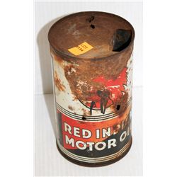RED INDIAN COLLECTIBLE MOTOR OIL TIN