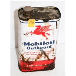 MOBILOIL COLLECTIBLE OUTBOARD OIL TIN