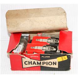 BOX OF ASSORTED CHAMPION SPARKPLUGS; K-7 & D16