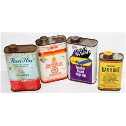 LOT OF 4 ASSORTED AUTOMOTIVE VINTAGE TINS;