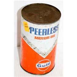 GULF COLLECTIBLE PEERLESS MOTOR OIL TIN