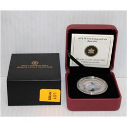 2013 25 CENT COLOURED COIN; BARN OWL