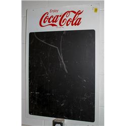 COCA COLA COLLECTIBLE PORCELAIN ON METAL/ CHALKBOARD SIGN