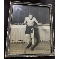 FRAMED 1931 AL TEED CHAMPION WRESTLER PHOTOGRAPH