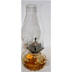 ANTIQUE MEDIUM CLEAR GLASS (SOME STAINING) OIL