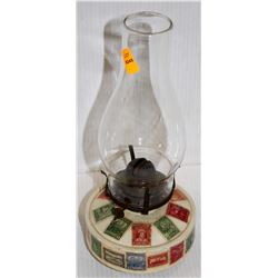 ANTIQUE MEDIUM CLEAR GLASS W/ STAMP INLAID BOTTOM