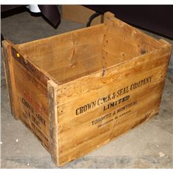 CROWN CORK & SEAL COMPANY LTD WOODEN CRATE MADE