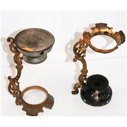 LOT OF 2 ANTIQUE CANDLE HOLDER ACCESSORIES