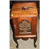Image 1 : ANTIQUE WOODEN INLAID HUMIDOR CABINET W/ METAL