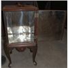 Image 2 : ANTIQUE WOODEN INLAID HUMIDOR CABINET W/ METAL