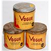 Image 1 : LOT OF 3 VOGUE COLLECTIBLE TOBACCO TINS
