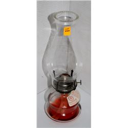 ANTIQUE CLEAR GLASS OIL LAMP