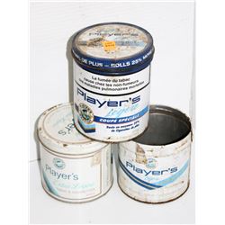 LOT OF 3 PLAYERS COLLECTIBLE TOBACCO TINS-WHITE