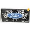 Image 1 : COLLECTIBLE FORD RACING FLAGS LICENSE PLATE
