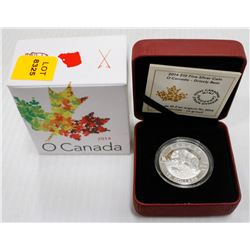 2014 $10 FINE SILVER COIN; O CANADA- GRIZZLY BEAR