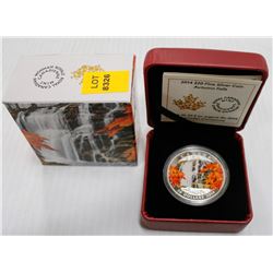 2014 $20 FINE SILVER COIN; AUTUMN FALLS