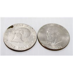 LOT OF 2 1976 US BI CENTENNIAL $1 COINS