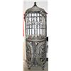 Image 1 : ORNATE METAL AND WICKER WINE RACK W/ GLASSWARE
