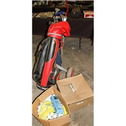 1970'S GOLF CLUB SET W/ 2 BOXES OF GOLF BALLS