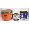 Image 1 : 3 COLLECTIBLE CONFECTIONARY  TINS; BEE HIVE CORN-