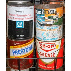 LOT OF 4 COLLECTIVE AUTOMOTIVE FLUID TINS; CO-OP/