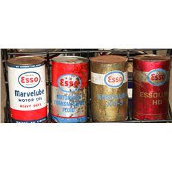 LOT OF 4 VINTAGE ESSO AUTOMOTIVE FLUIDS; MARVELUBE