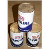 Image 1 : LOT OF 3 CANS OF VINTAGE TEXACO HAVOLINE MOTOR OIL