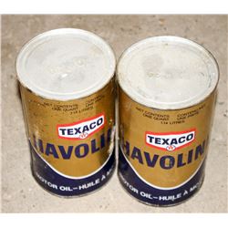 LOT OF 2 CANS OF VINTAGE TEXACO HAVOLINE MOTOR OIL