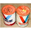 Image 1 : LOT OF 2 CANS OF VINTAGE VALVOLINE MOTOR OIL