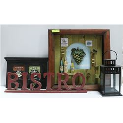 LOT OF 4 DECORATIVE BAR ITEMS PERFECT FOR ANY MAN