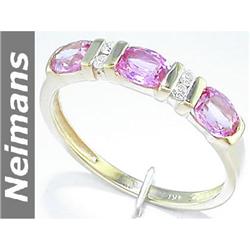 Vintage 1.25 ct Pink Sapphire & Diamond Ring 14kt Gold