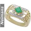 Image 1 : Estate 1.50 ct Green Tourmaline & Diamond Ring 14k Gold