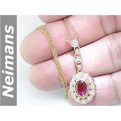 Neimans 1.25 ct Peridot & Diamond Ring 14kt Gold USGL