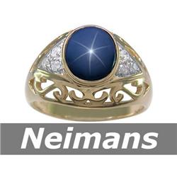 Antique 10.75 ct Citrine & Sapphire Ring 14kt Gold CERT