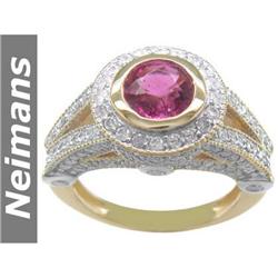 Neimans Antique 2.25 ct Ruby & Diamond Ring 14kt Gold