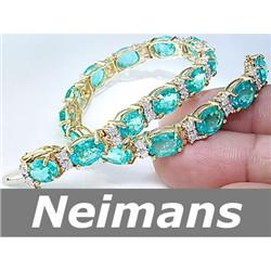 USGL Certified 5.25 ct Pink Sapphire Bracelet 14kt Gold