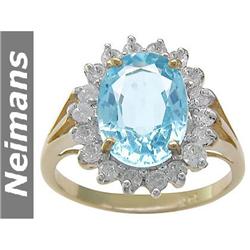 Estate 38.75 ct Star Sapphire & Diamond Ring 14kt Gold