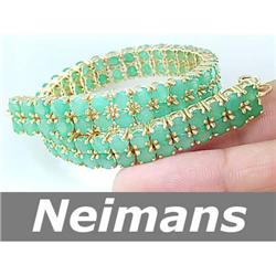 Neimans 5.25ct Certified Emerald & Diamond Bracelet 14K