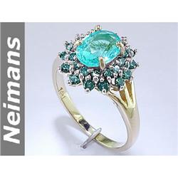 Certified 1.25 ct Fire Opal & Diamond Ring 14k Gold GEM