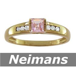 Neimans 5.25 ct Orange Sapphire & Diamond Ring 14K Gold