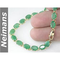 Neimans 15.25 ct USGL Certified Emerald Bracelet 14kt